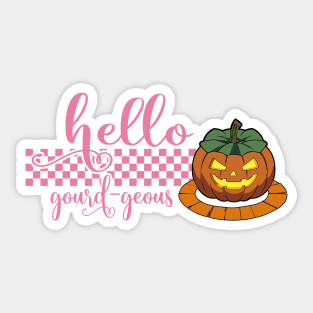 Hello Gourd-geous Funny Halloween Pumpkin Sticker